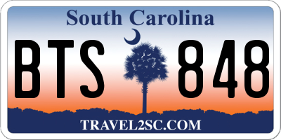 SC license plate BTS848