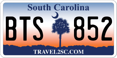 SC license plate BTS852