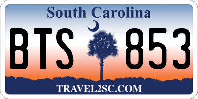 SC license plate BTS853