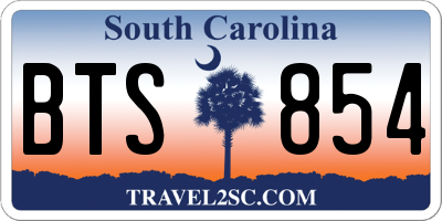 SC license plate BTS854