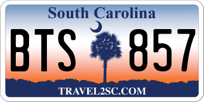 SC license plate BTS857
