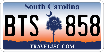 SC license plate BTS858