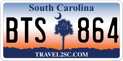 SC license plate BTS864