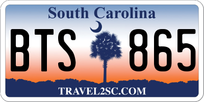 SC license plate BTS865