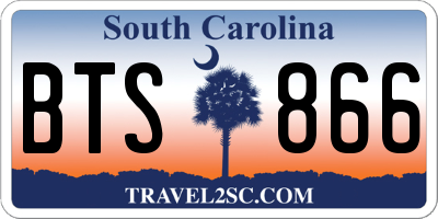 SC license plate BTS866