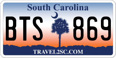 SC license plate BTS869
