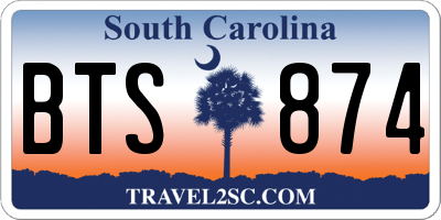 SC license plate BTS874