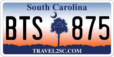 SC license plate BTS875