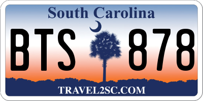 SC license plate BTS878