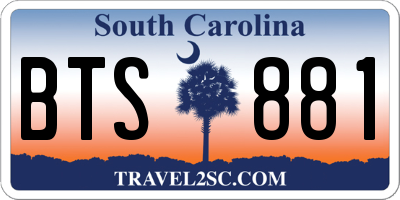 SC license plate BTS881
