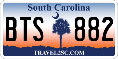 SC license plate BTS882