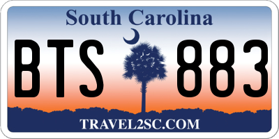 SC license plate BTS883