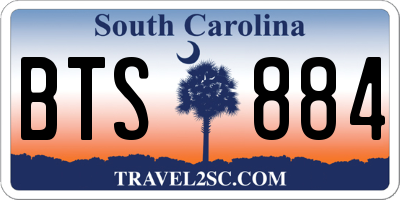 SC license plate BTS884