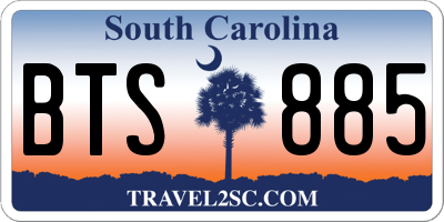 SC license plate BTS885