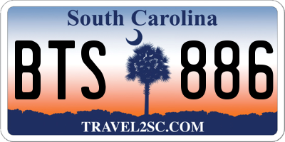 SC license plate BTS886