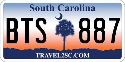 SC license plate BTS887
