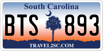SC license plate BTS893