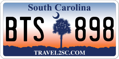 SC license plate BTS898
