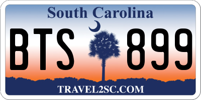 SC license plate BTS899