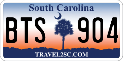 SC license plate BTS904