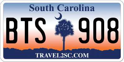 SC license plate BTS908