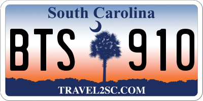 SC license plate BTS910