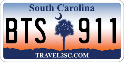 SC license plate BTS911