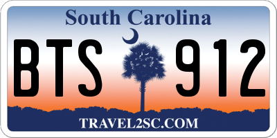 SC license plate BTS912