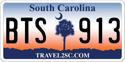 SC license plate BTS913