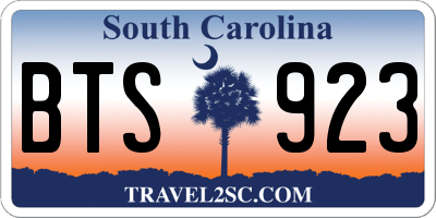 SC license plate BTS923