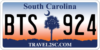 SC license plate BTS924