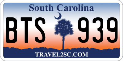 SC license plate BTS939