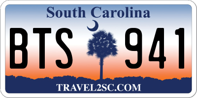 SC license plate BTS941