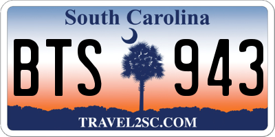 SC license plate BTS943