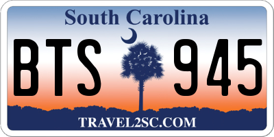 SC license plate BTS945