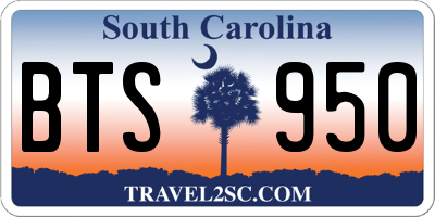 SC license plate BTS950