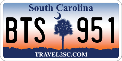 SC license plate BTS951