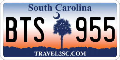 SC license plate BTS955