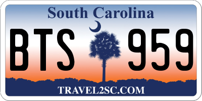 SC license plate BTS959