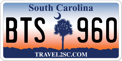 SC license plate BTS960