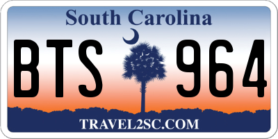 SC license plate BTS964