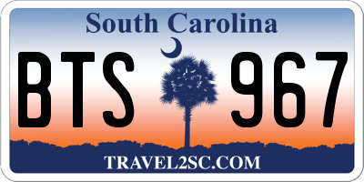 SC license plate BTS967
