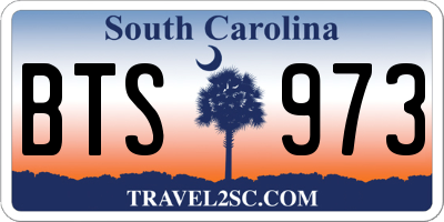 SC license plate BTS973