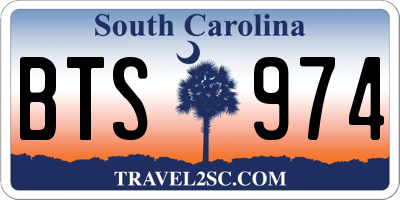 SC license plate BTS974