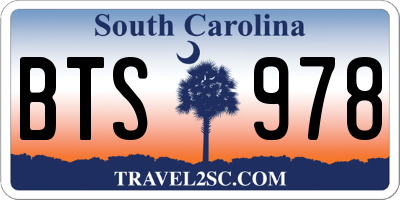 SC license plate BTS978