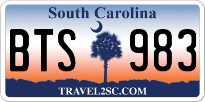 SC license plate BTS983