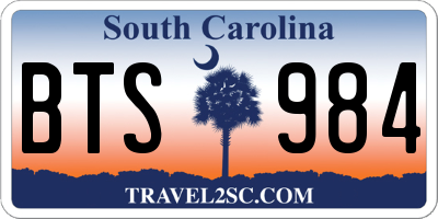 SC license plate BTS984