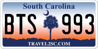 SC license plate BTS993