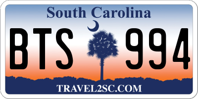 SC license plate BTS994