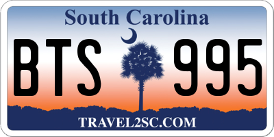SC license plate BTS995
